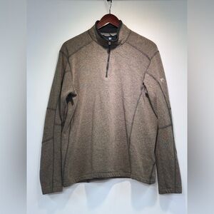 KUHL Men’s Interceptr Quarter Zip Fleece Jacket Brown Pull Over size xl